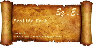 Szollár Erik névjegykártya