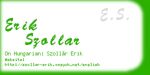 erik szollar business card